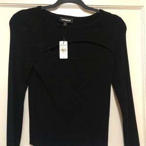 Express Black Cut Out Shirt